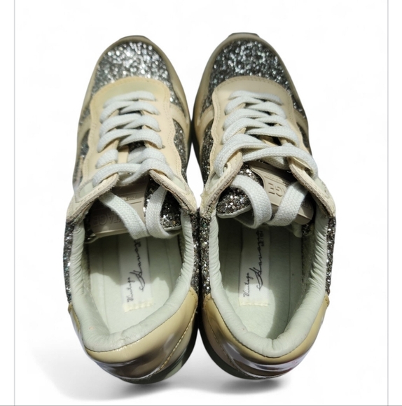 New Vintage Havana Leather Splendid Sneakers With Embellishments Olive Green 6.5 - Picture 5 of 10